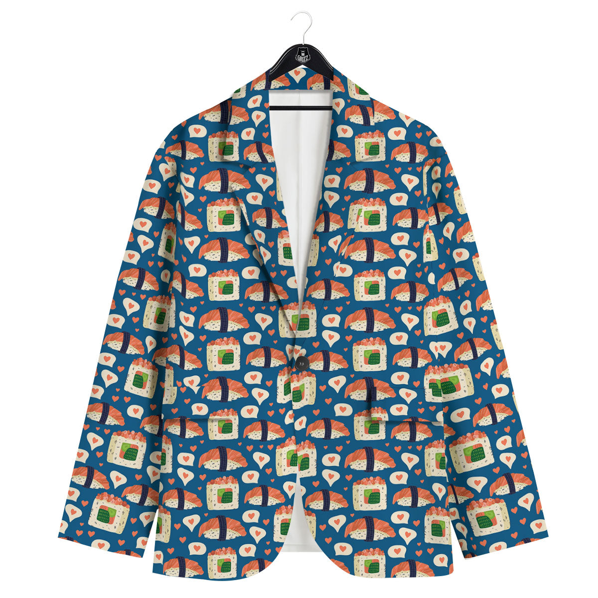 Sushi Doodle Japanese Print Pattern Men's Sport Coat-grizzshop