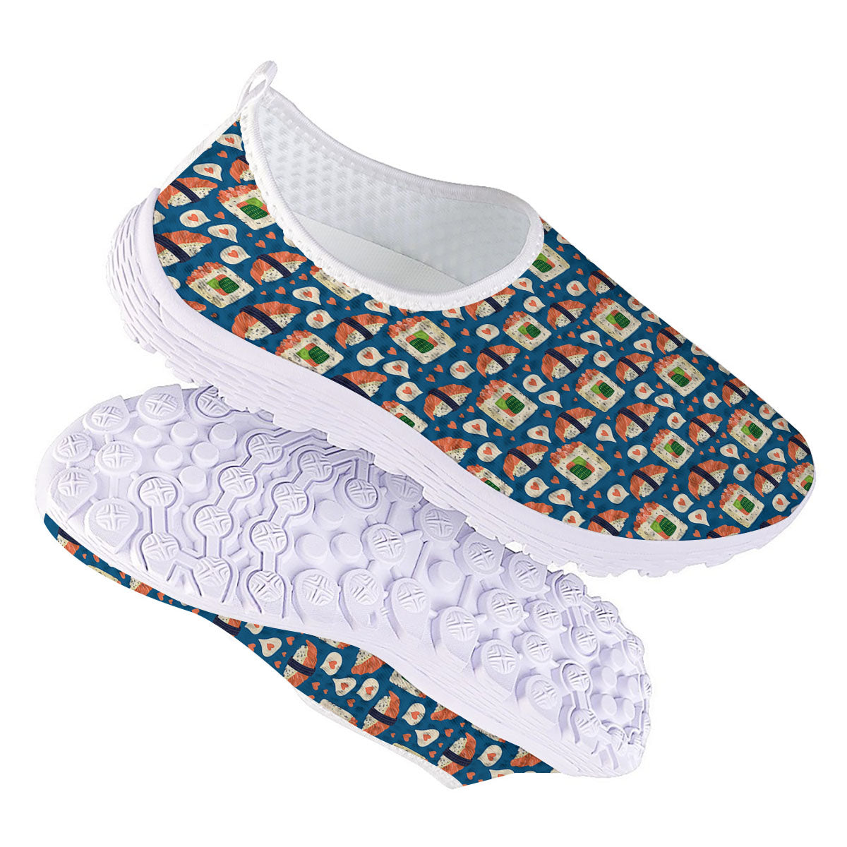 Sushi Doodle Japanese Print Pattern Nurse Shoes-grizzshop