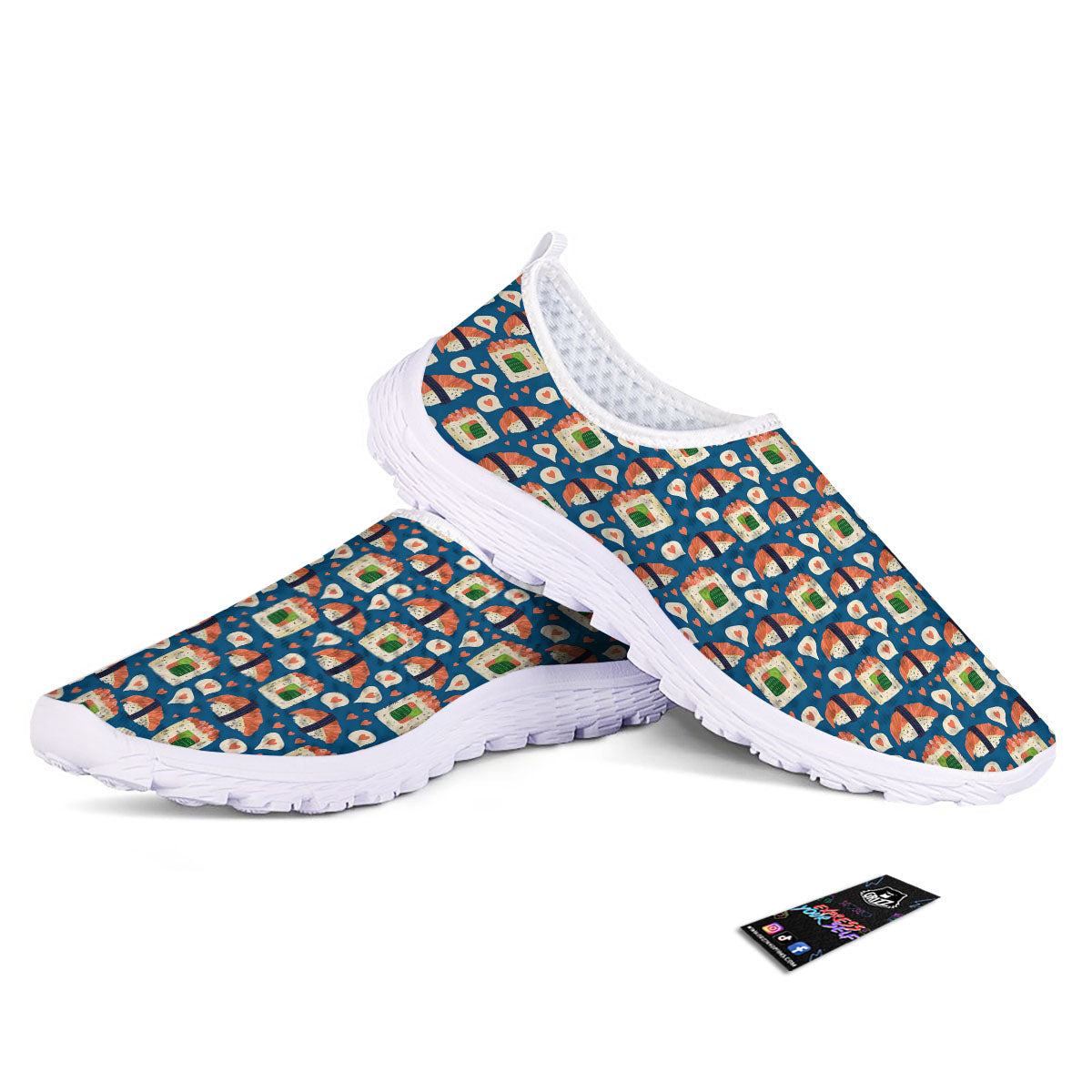 Sushi Doodle Japanese Print Pattern Nurse Shoes-grizzshop