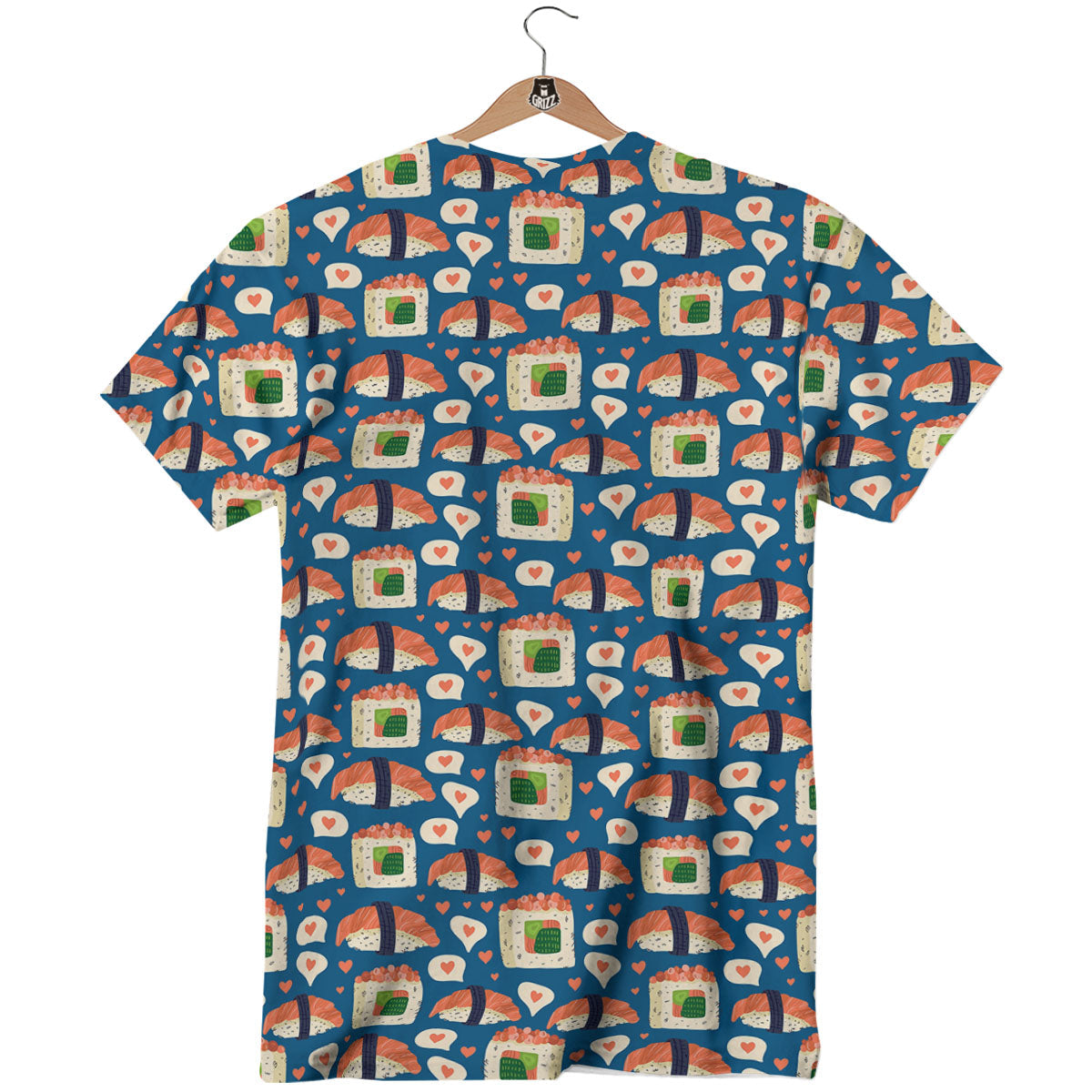Sushi Doodle Japanese Print Pattern T-Shirt-grizzshop