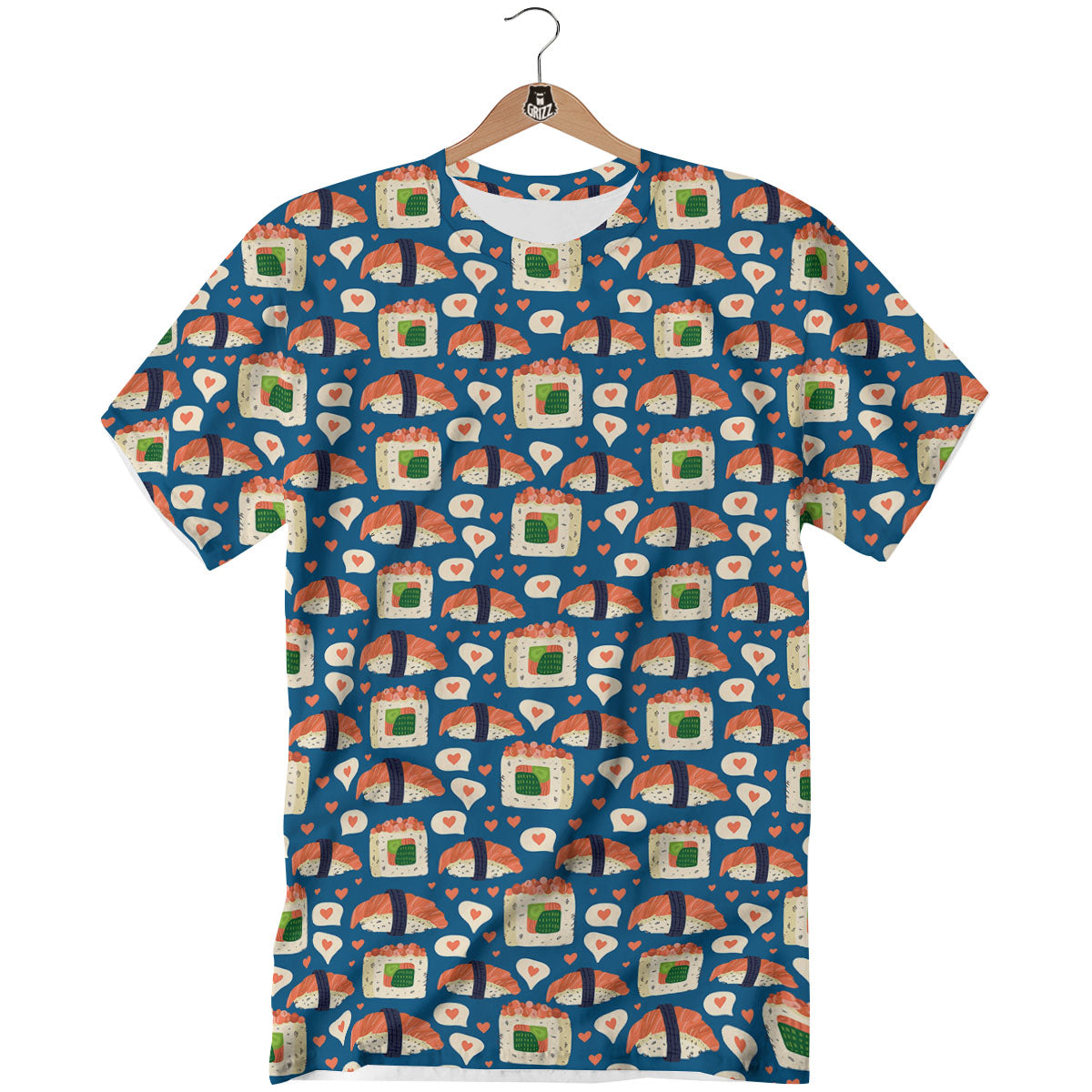 Sushi Doodle Japanese Print Pattern T-Shirt-grizzshop