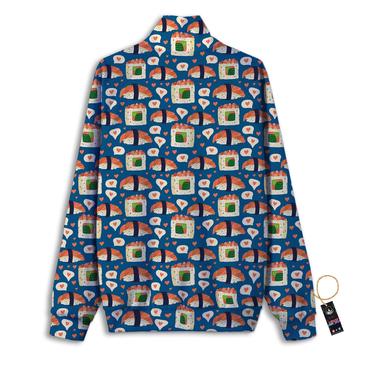 Sushi Doodle Japanese Print Pattern Track Jacket-grizzshop