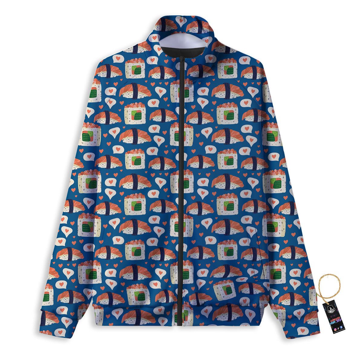 Sushi Doodle Japanese Print Pattern Track Jacket-grizzshop