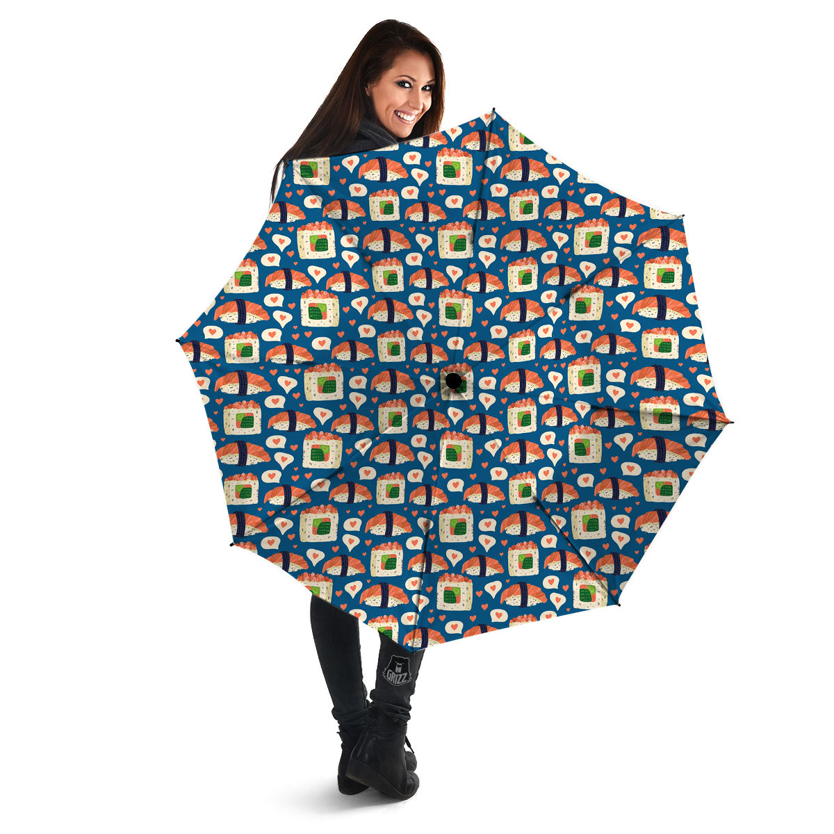 Sushi Doodle Japanese Print Pattern Umbrella-grizzshop