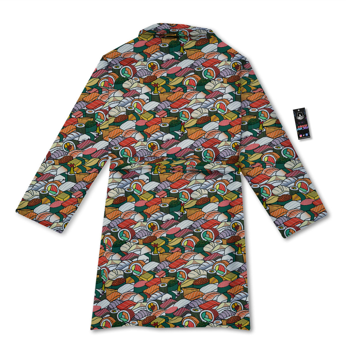Sushi Japanese Colorful Print Pattern Bathrobe-grizzshop