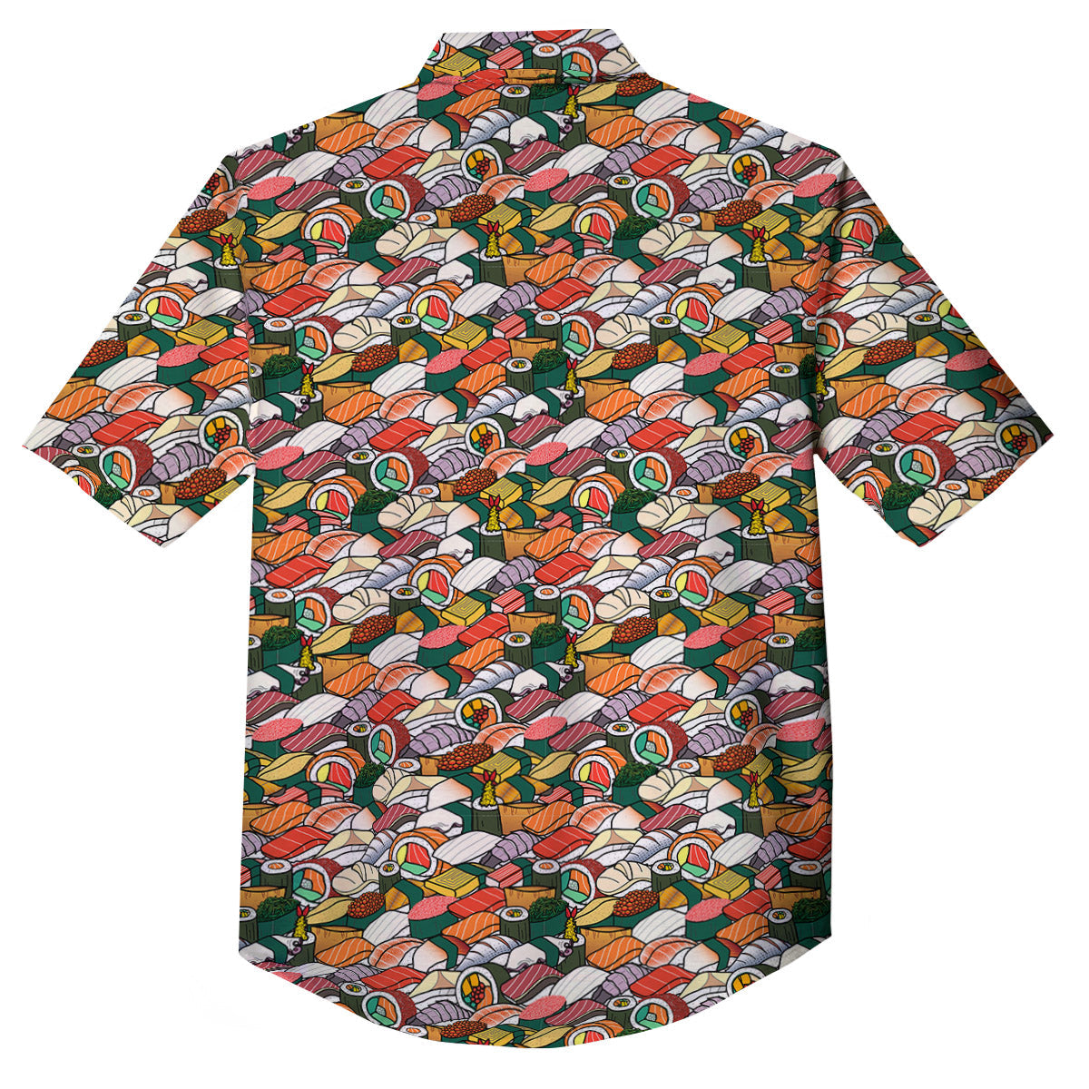 Sushi Japanese Colorful Print Pattern Button Up Shirt-grizzshop