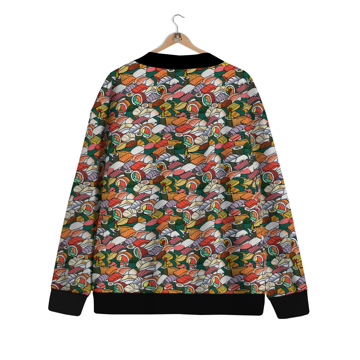 Sushi Japanese Colorful Print Pattern Cardigan-grizzshop