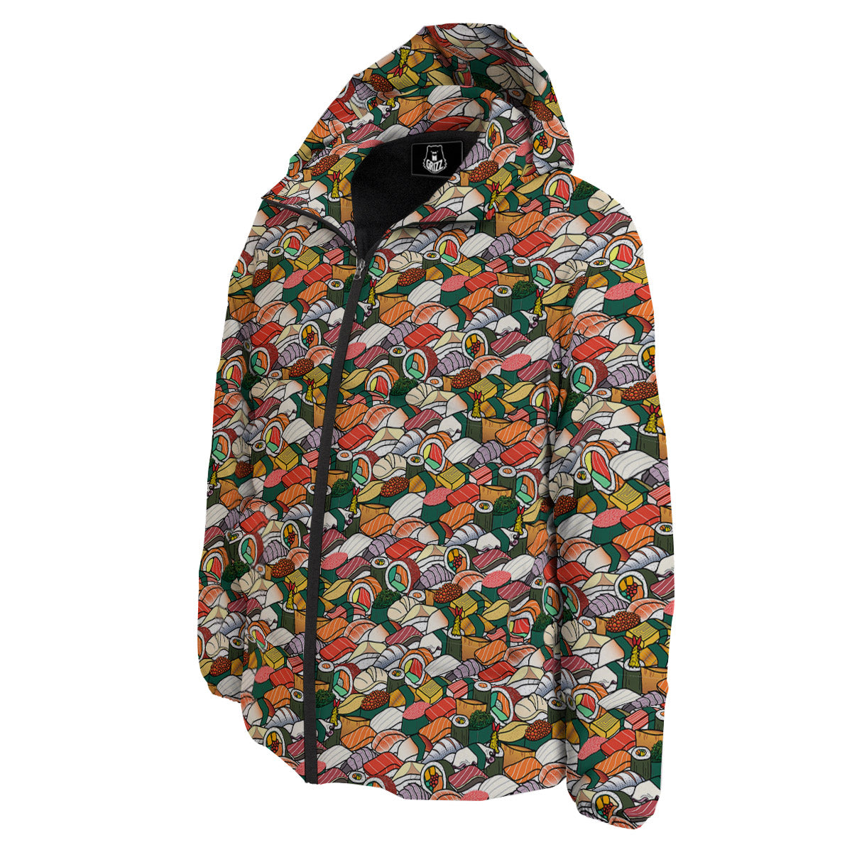 Sushi Japanese Colorful Print Pattern Down Jacket-grizzshop