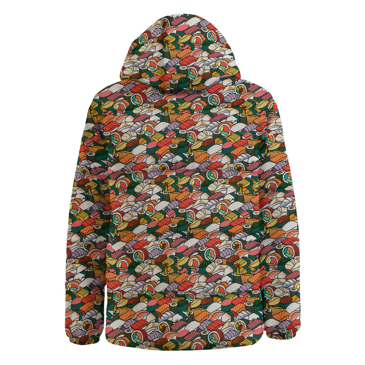 Sushi Japanese Colorful Print Pattern Down Jacket-grizzshop