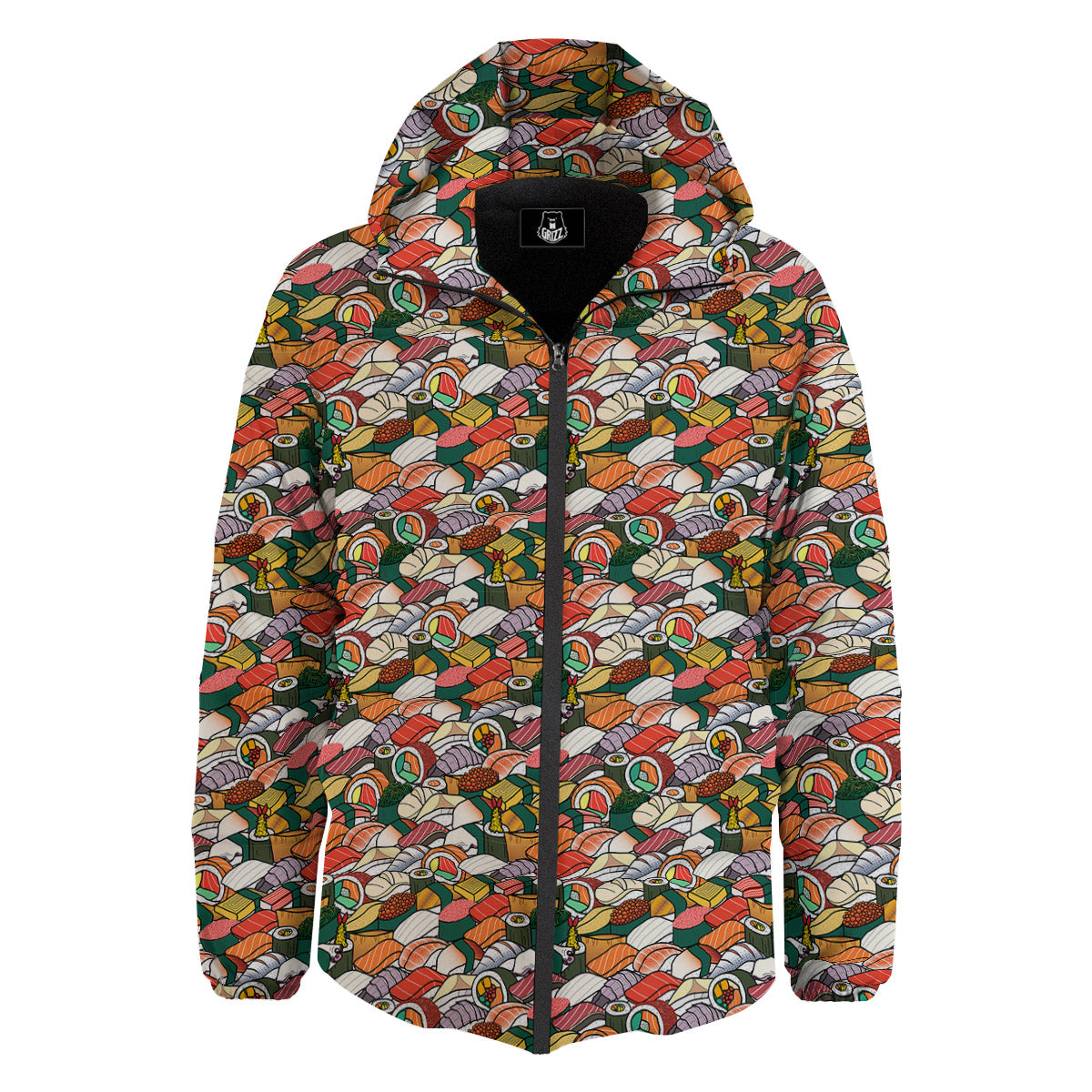 Sushi Japanese Colorful Print Pattern Down Jacket-grizzshop