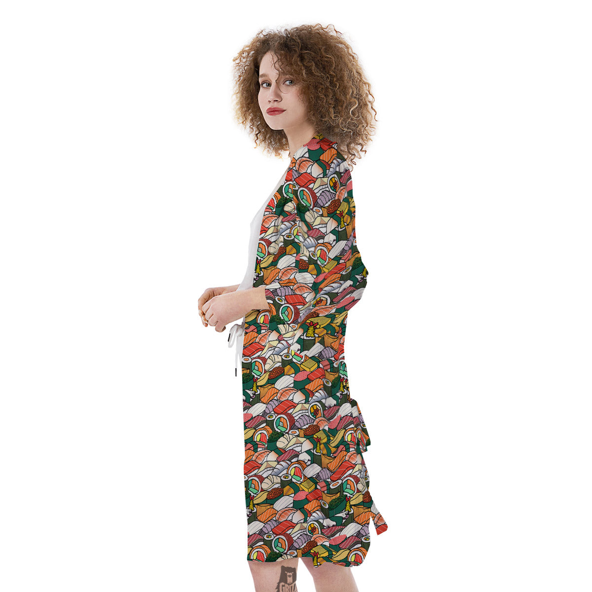 Sushi Japanese Colorful Print Pattern Kimono-grizzshop