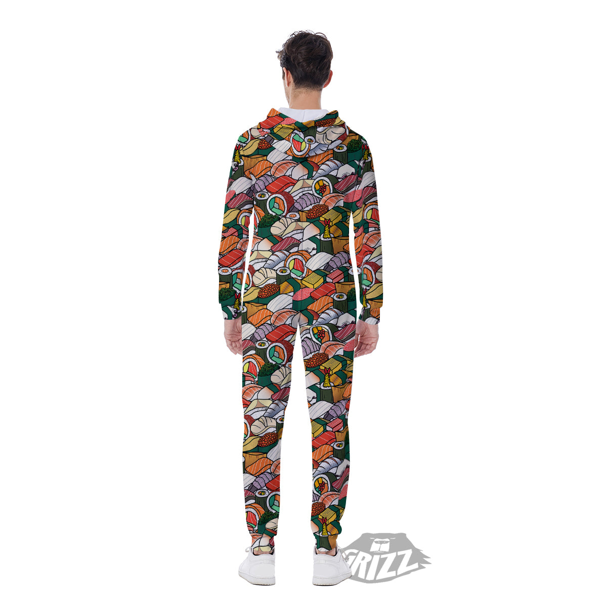 Sushi Japanese Colorful Print Pattern Men's Jumpsuit-grizzshop