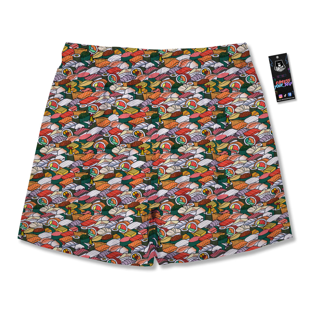 Sushi Japanese Colorful Print Pattern Men's Running Shorts-grizzshop