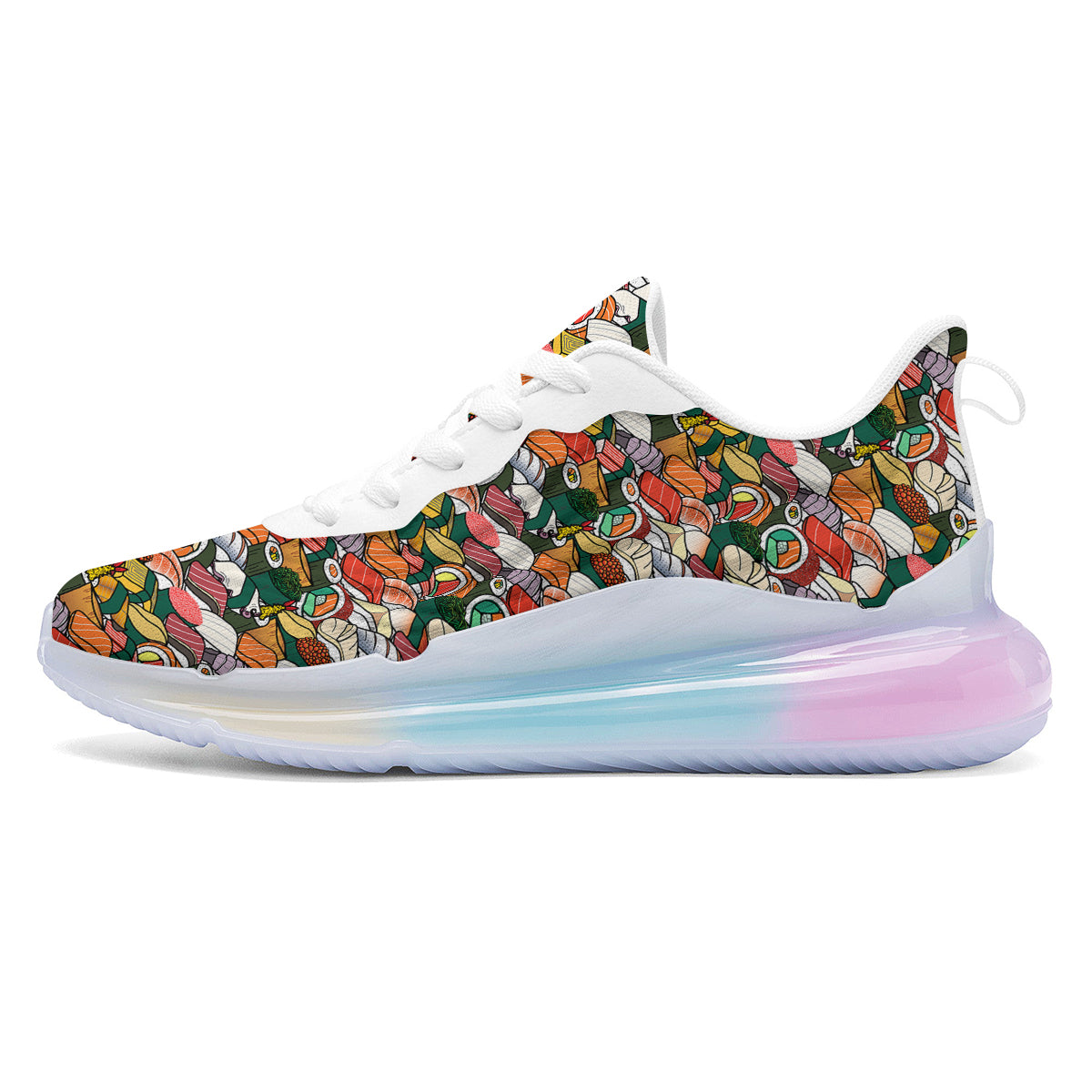 Sushi Japanese Colorful Print Pattern Running Sneakers-grizzshop