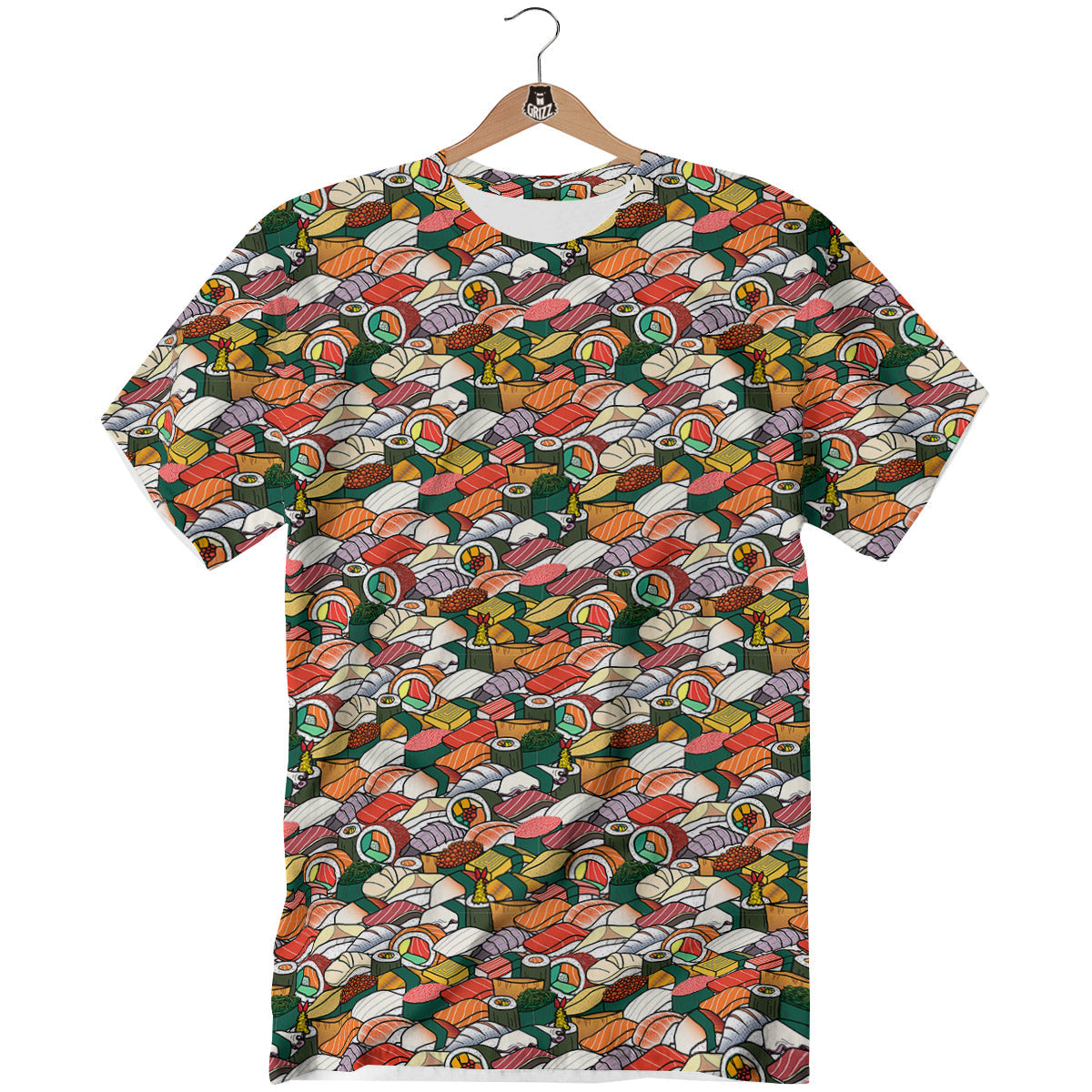 Sushi Japanese Colorful Print Pattern T-Shirt-grizzshop