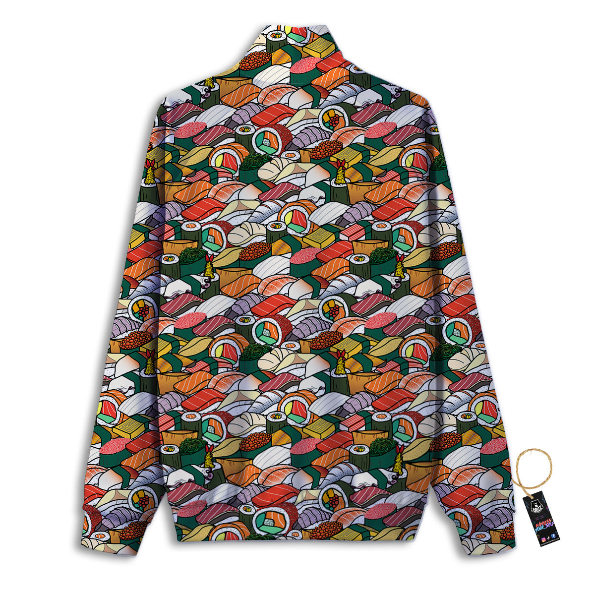 Sushi Japanese Colorful Print Pattern Track Jacket-grizzshop