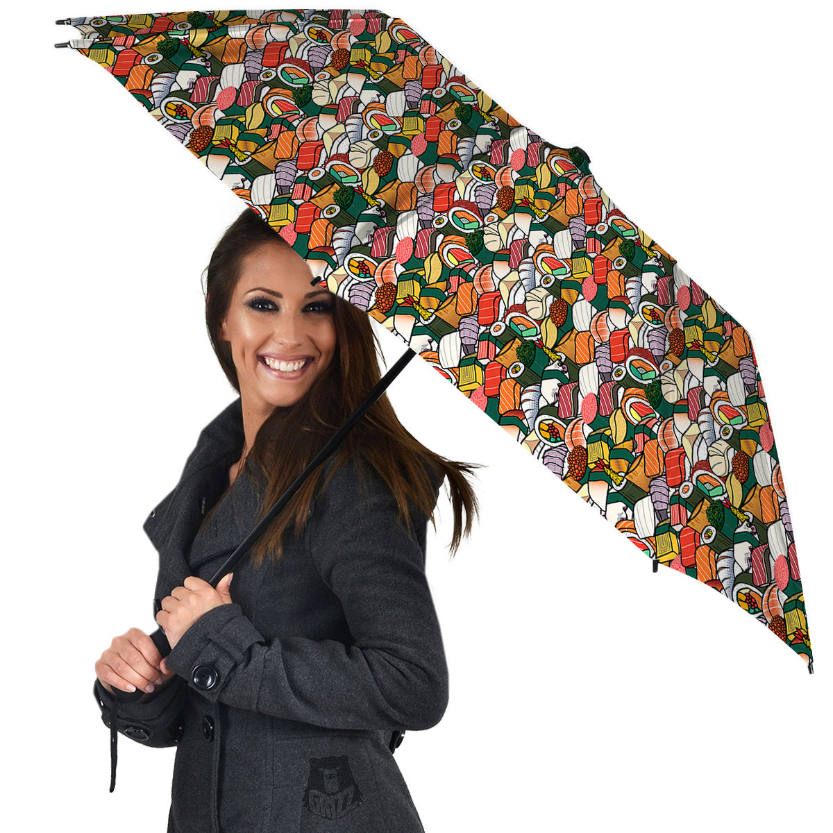 Sushi Japanese Colorful Print Pattern Umbrella-grizzshop