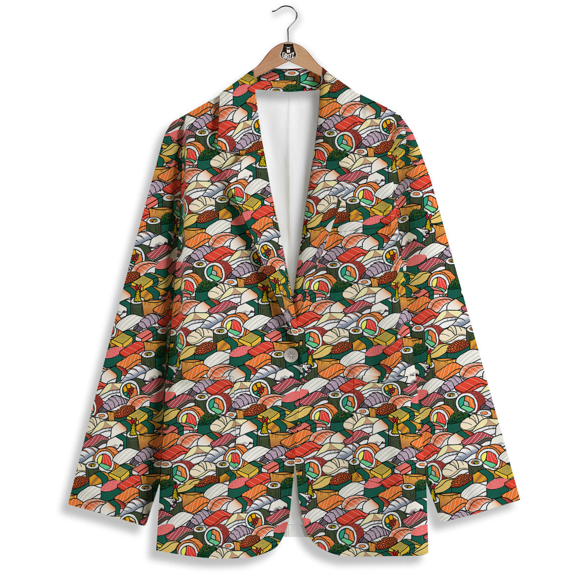 Sushi Japanese Colorful Print Pattern Women's Blazer-grizzshop
