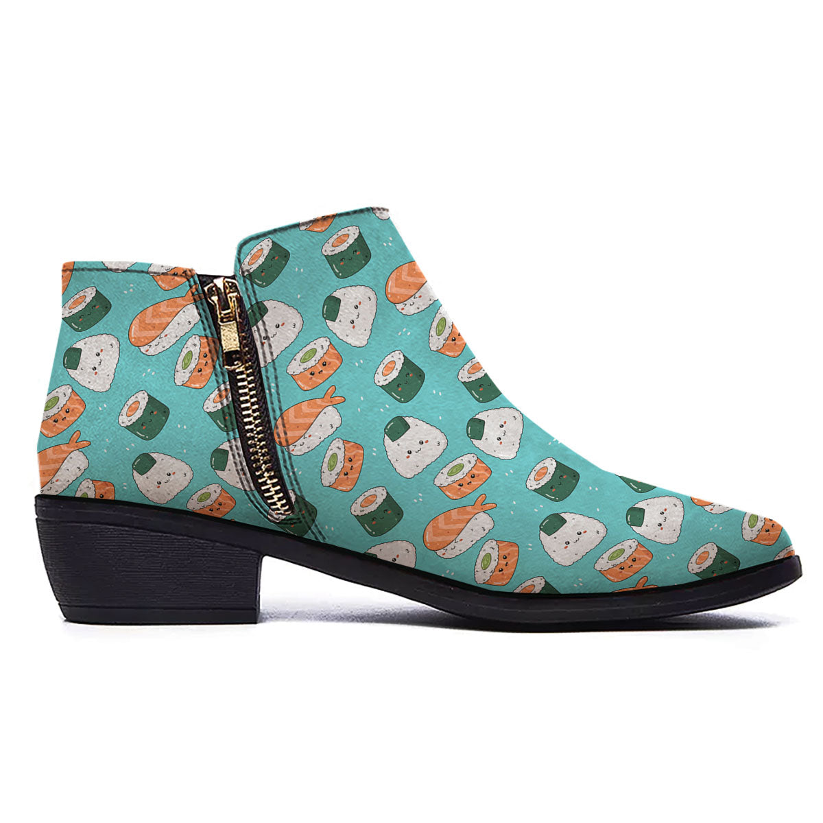 Sushi Kawaii Japanese Print Pattern Ankle Boots-grizzshop