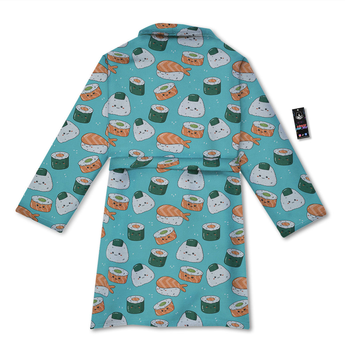 Sushi Kawaii Japanese Print Pattern Bathrobe-grizzshop