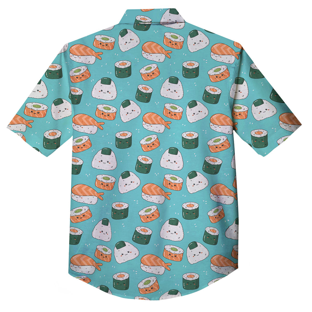 Sushi Kawaii Japanese Print Pattern Button Up Shirt-grizzshop