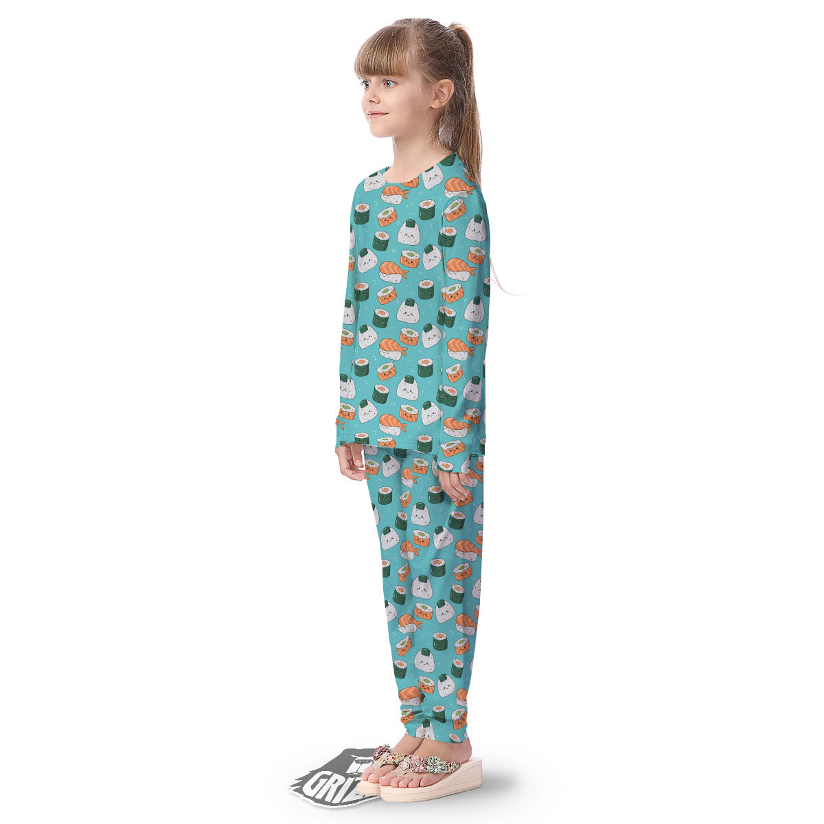 Sushi Kawaii Japanese Print Pattern Kid's Pajamas-grizzshop