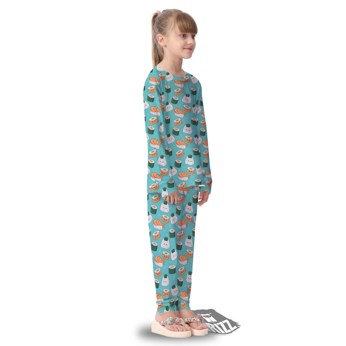 Sushi Kawaii Japanese Print Pattern Kid's Pajamas-grizzshop