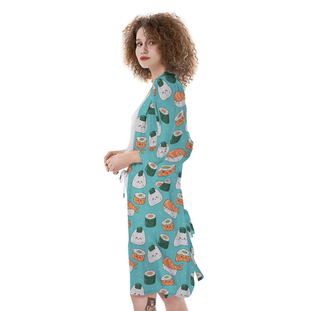 Sushi Kawaii Japanese Print Pattern Kimono-grizzshop