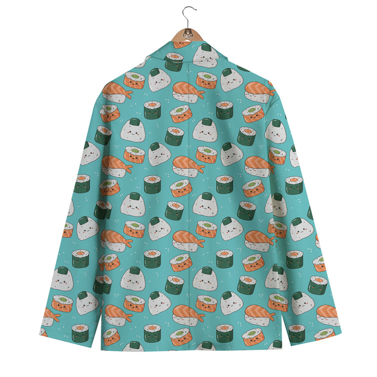 Sushi Kawaii Japanese Print Pattern Men's Blazer-grizzshop