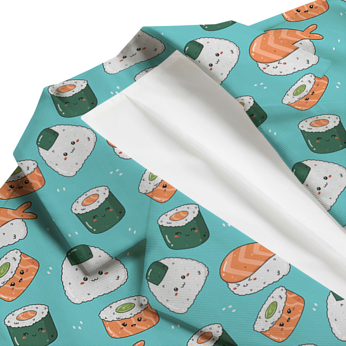 Sushi Kawaii Japanese Print Pattern Men's Blazer-grizzshop