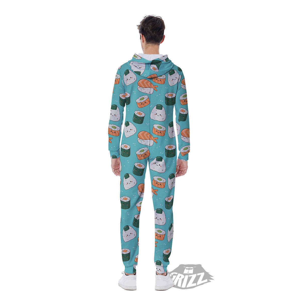 Sushi Kawaii Japanese Print Pattern Men's Jumpsuit-grizzshop