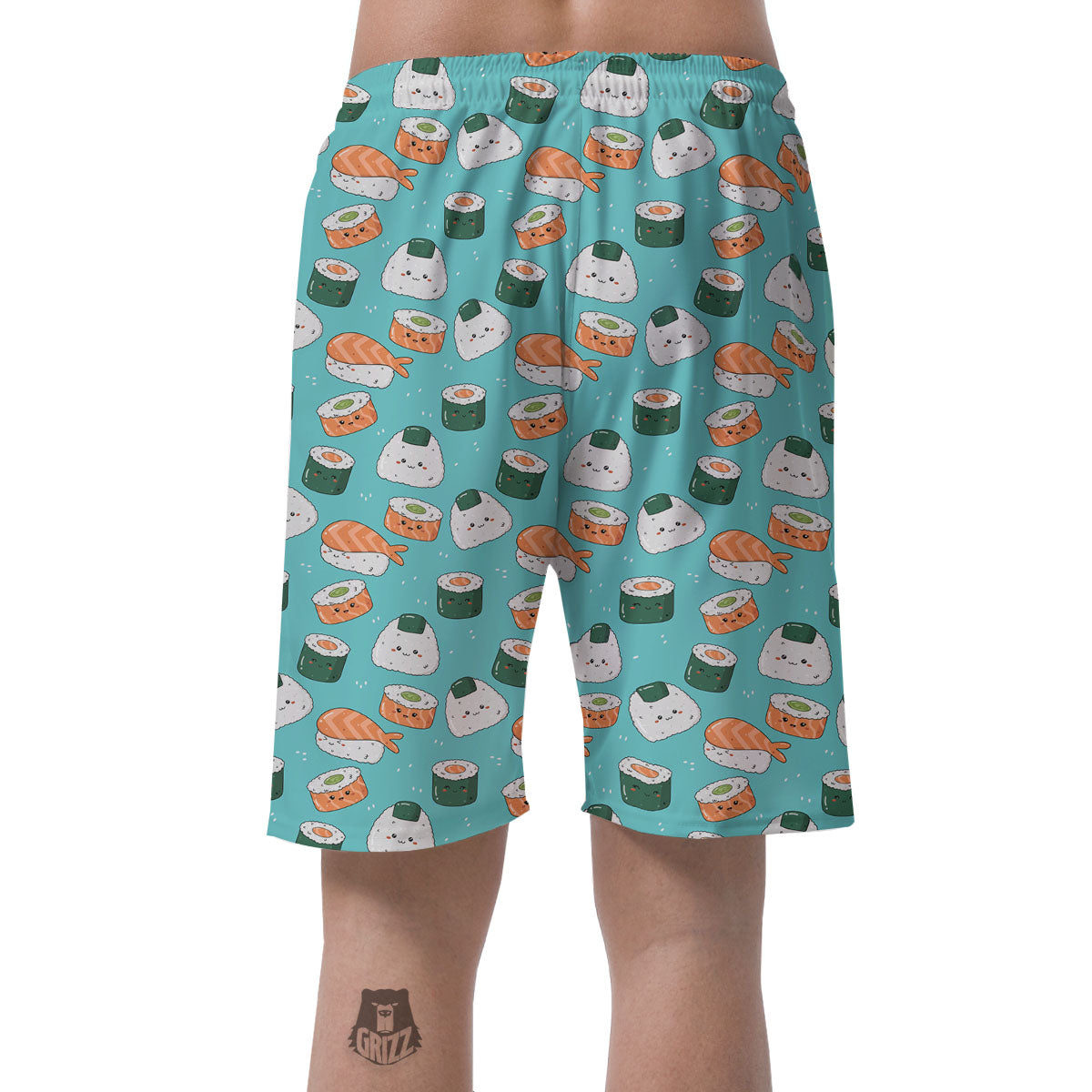 Sushi Kawaii Japanese Print Pattern Men's Shorts-grizzshop