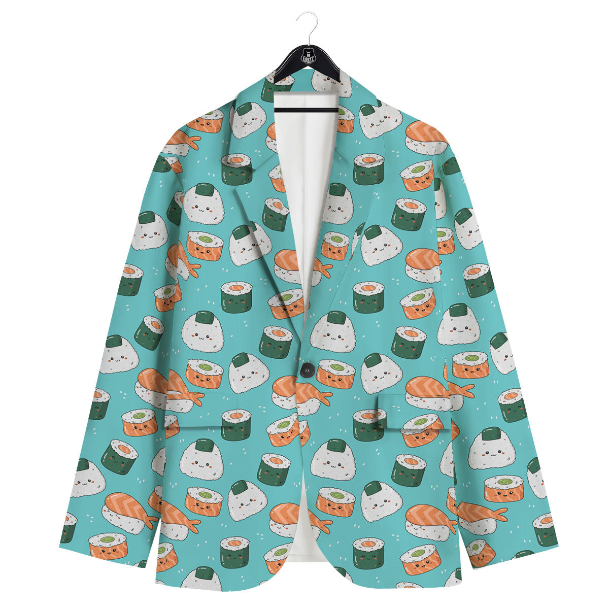 Sushi Kawaii Japanese Print Pattern Men's Sport Coat-grizzshop