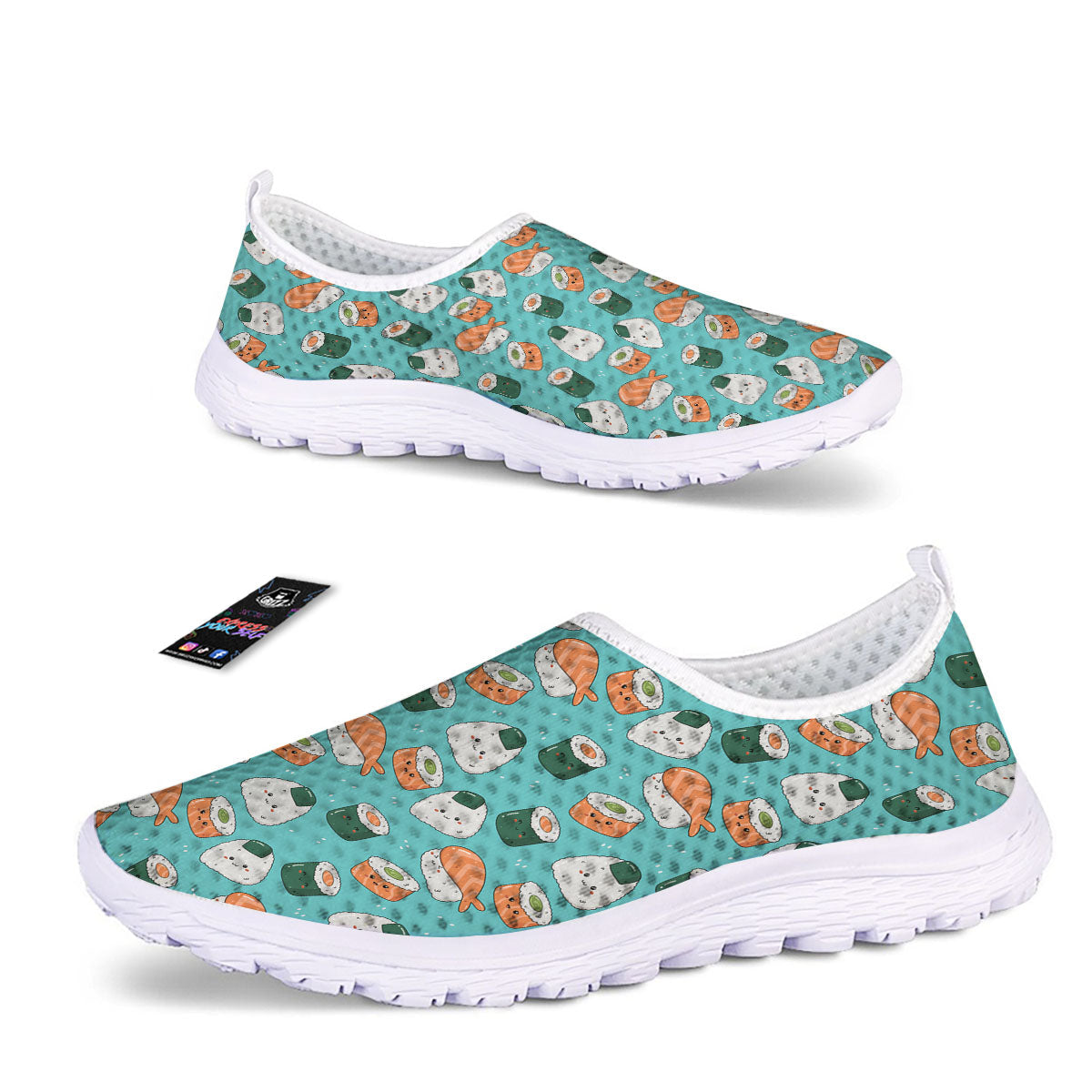 Sushi Kawaii Japanese Print Pattern Nurse Shoes-grizzshop