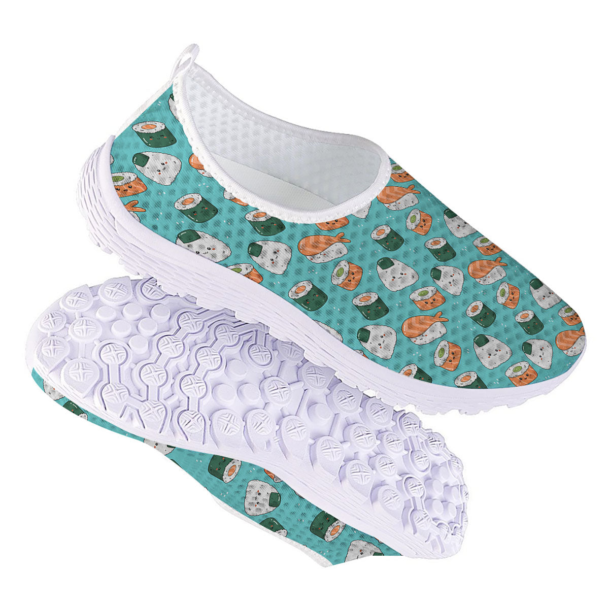 Sushi Kawaii Japanese Print Pattern Nurse Shoes-grizzshop