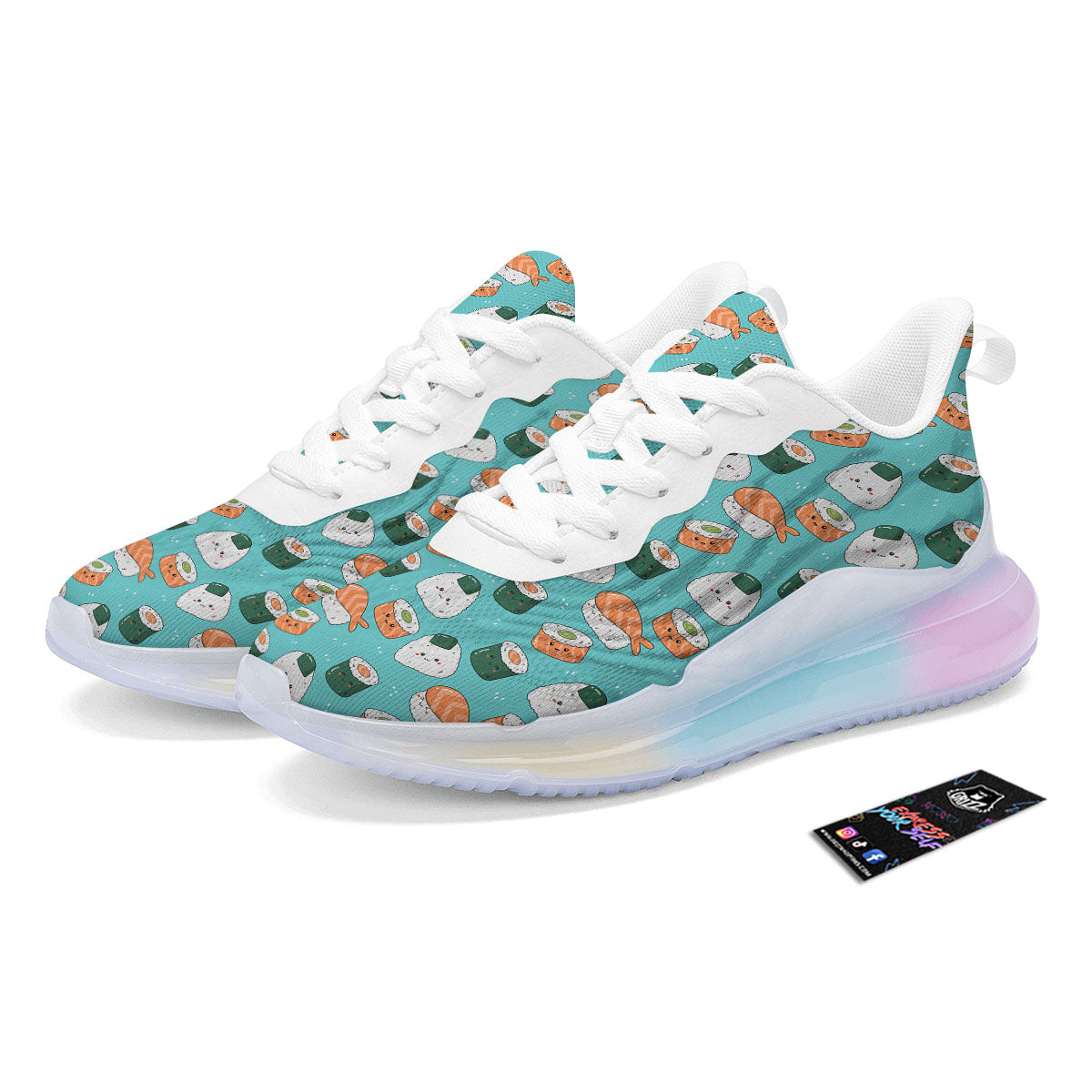 Sushi Kawaii Japanese Print Pattern Running Sneakers-grizzshop