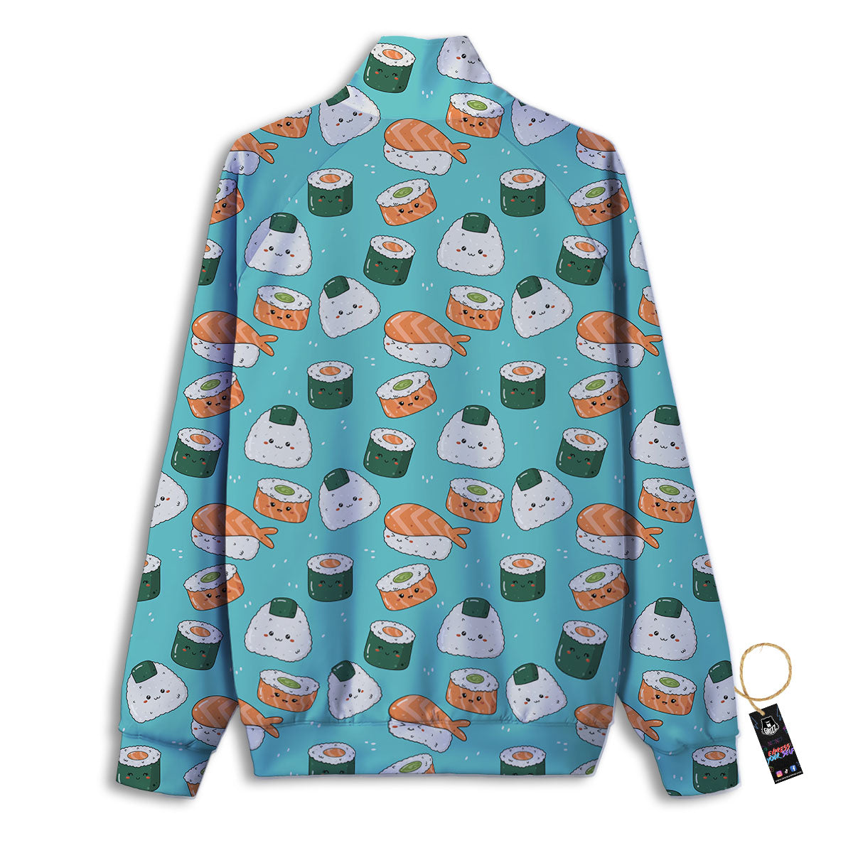 Sushi Kawaii Japanese Print Pattern Track Jacket-grizzshop