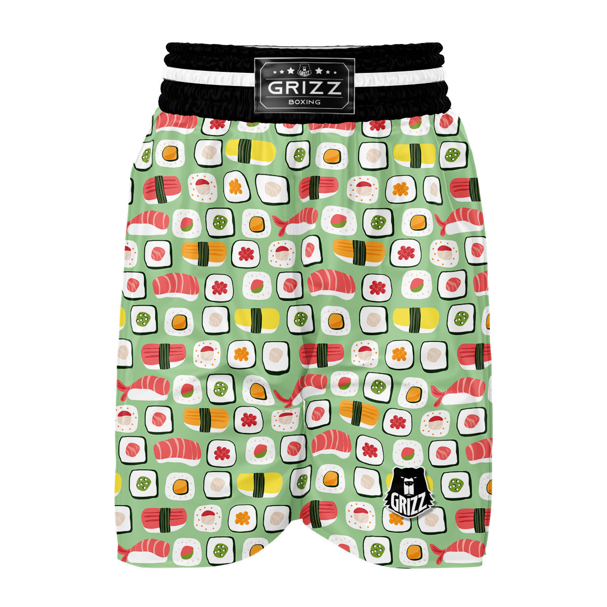 Sushi Kawaii Pattern Print Boxing Shorts-grizzshop