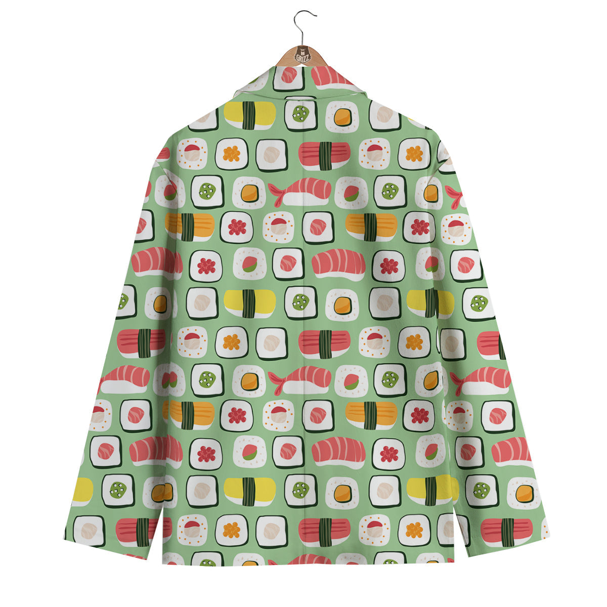 Sushi Kawaii Pattern Print Men's Blazer-grizzshop