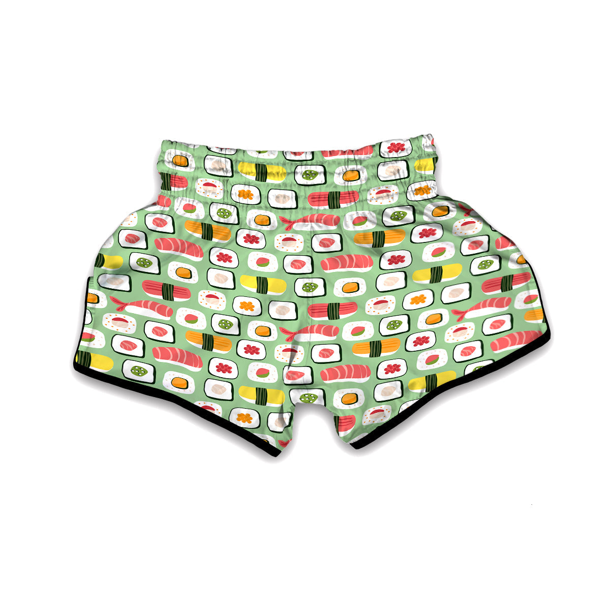 Sushi Kawaii Pattern Print Muay Thai Boxing Shorts-grizzshop