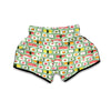 Sushi Kawaii Pattern Print Muay Thai Boxing Shorts-grizzshop