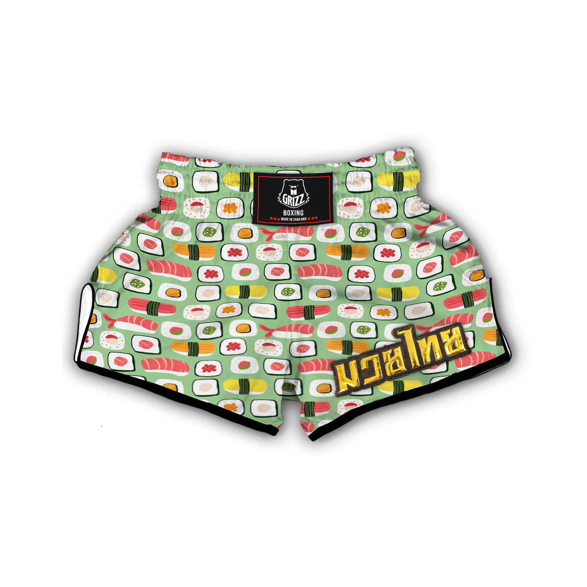 Sushi Kawaii Pattern Print Muay Thai Boxing Shorts-grizzshop