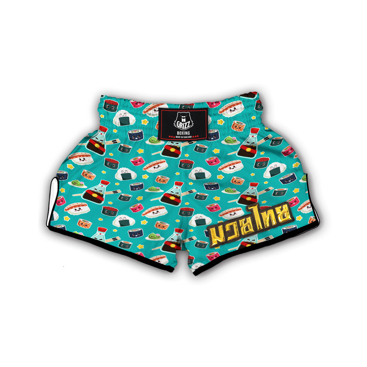 Sushi Pattern Print Muay Thai Boxing Shorts-grizzshop