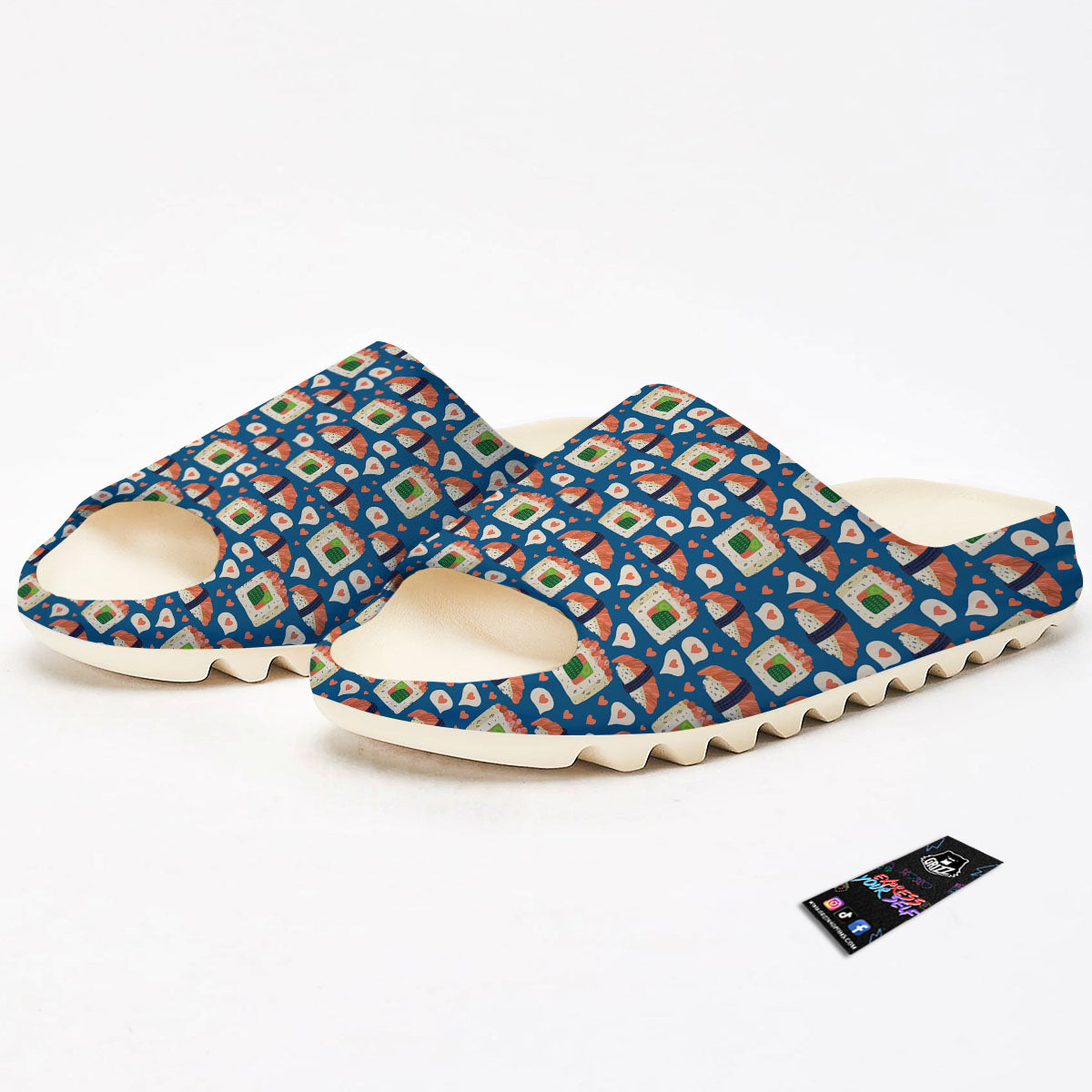 Sushi Doodle Japanese Print Pattern Sandals-grizzshop
