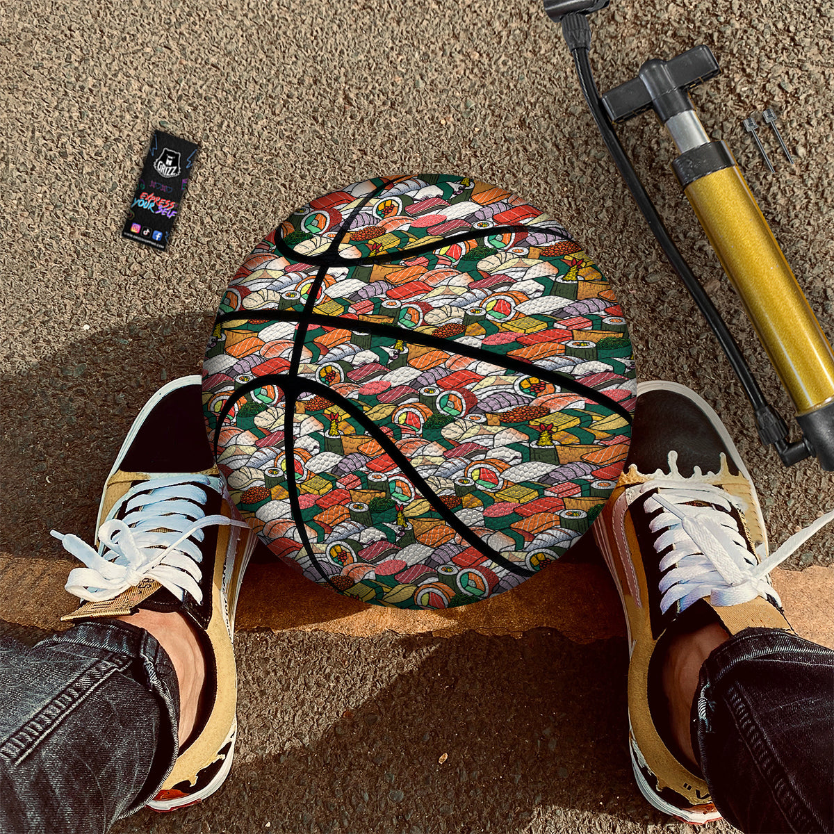 Sushi Japanese Colorful Print Pattern Basketball