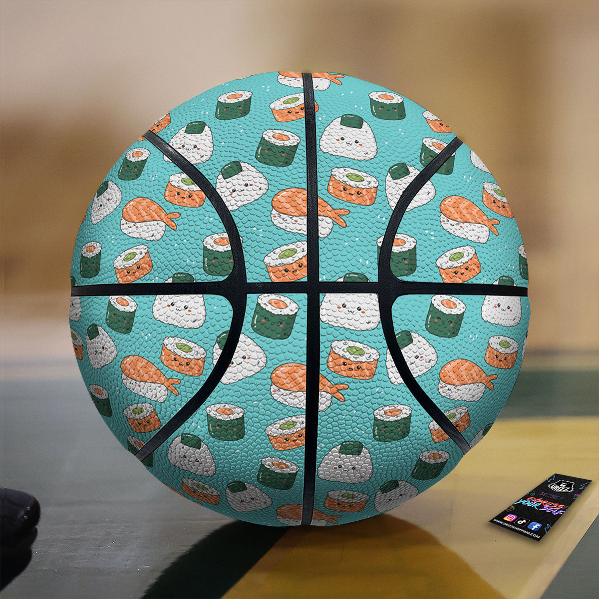 Sushi Kawaii Japanese Print Pattern Basketball