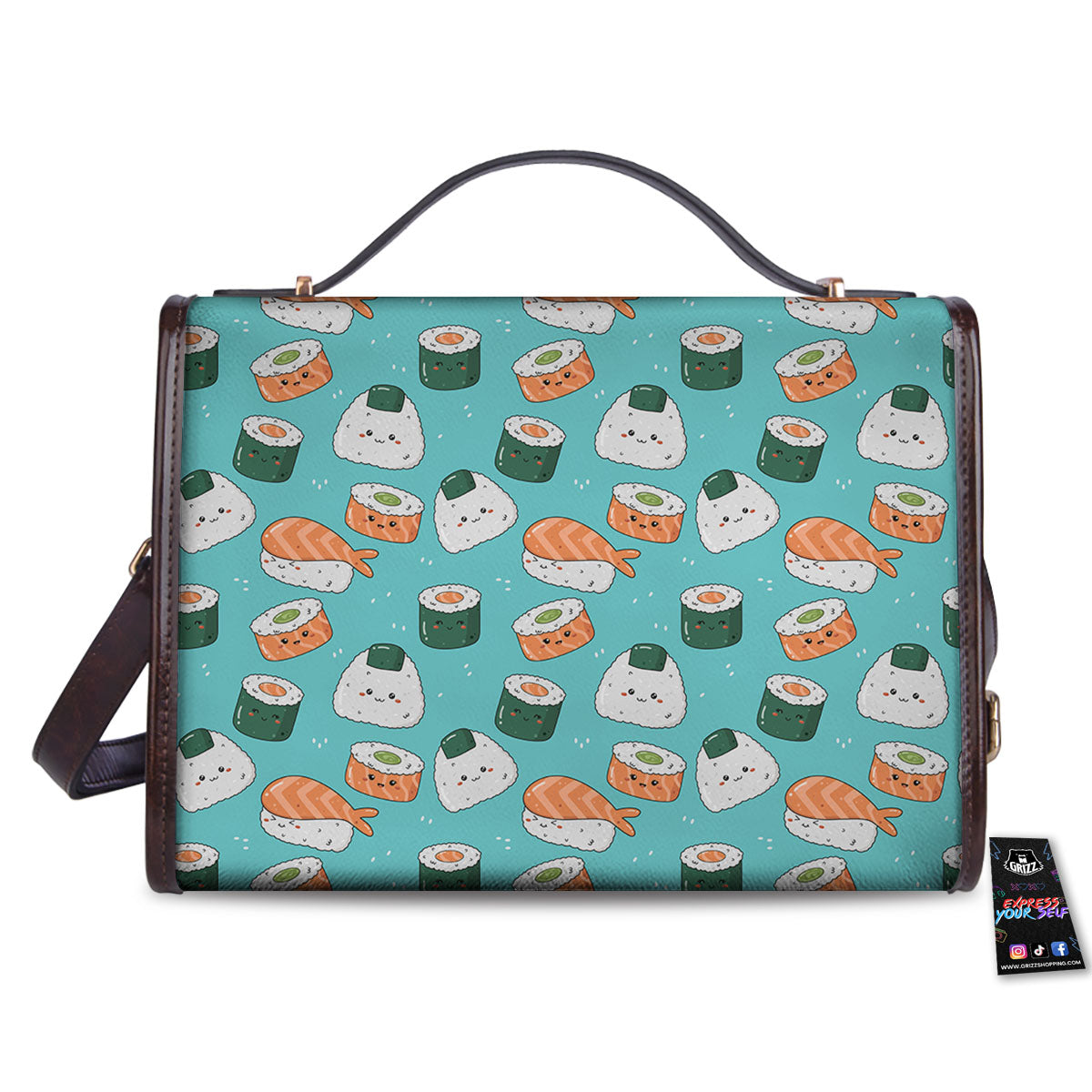 Sushi Kawaii Japanese Print Pattern Women's Satchel Bag