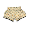 Swallow Beige Color Print Pattern Muay Thai Boxing Shorts-grizzshop