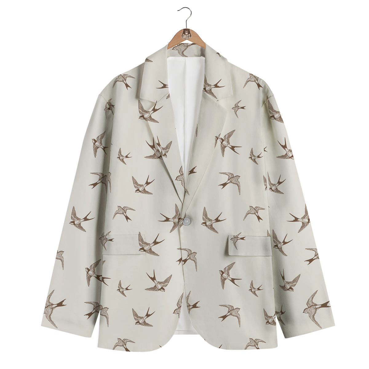 Swallow Print Pattern Men's Blazer-grizzshop