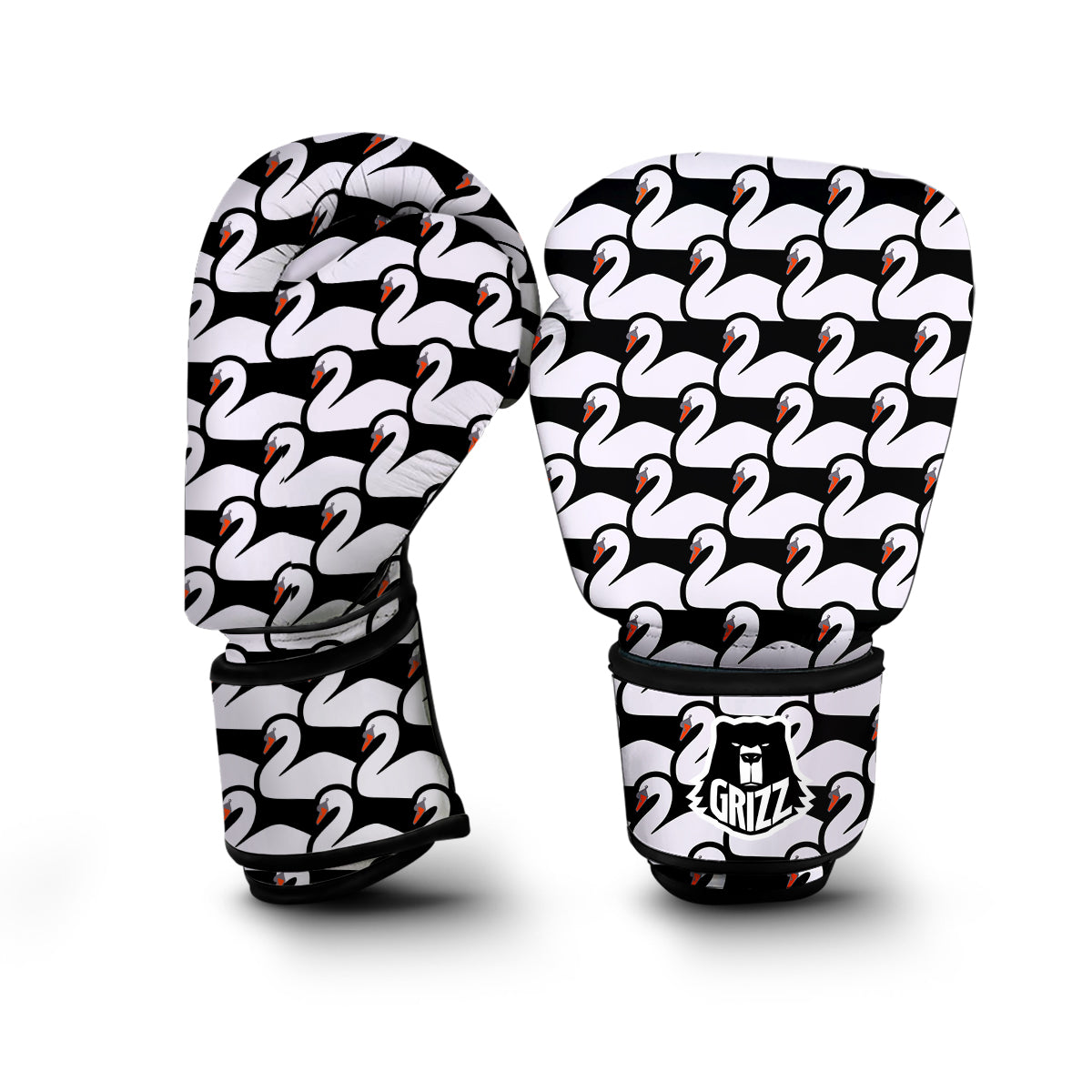 Swan Pattern Print Boxing Gloves-grizzshop